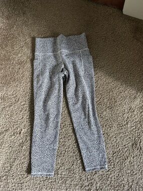 Athleta Black and White Speckled High-Rise Leggings
